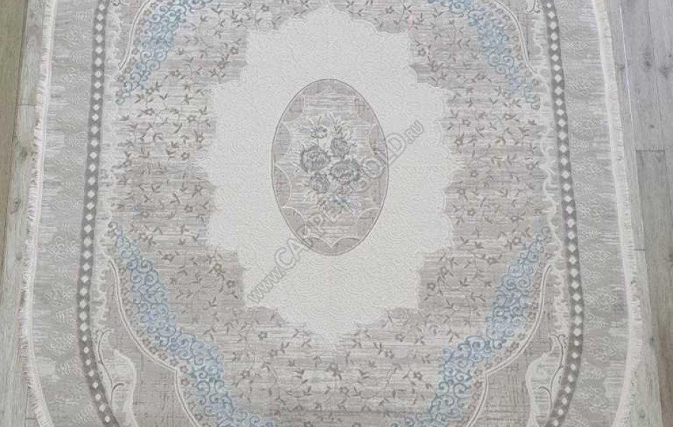 Турецкий ковер Amatis Lux 36548A OVAL L.BEIGE / BLUE