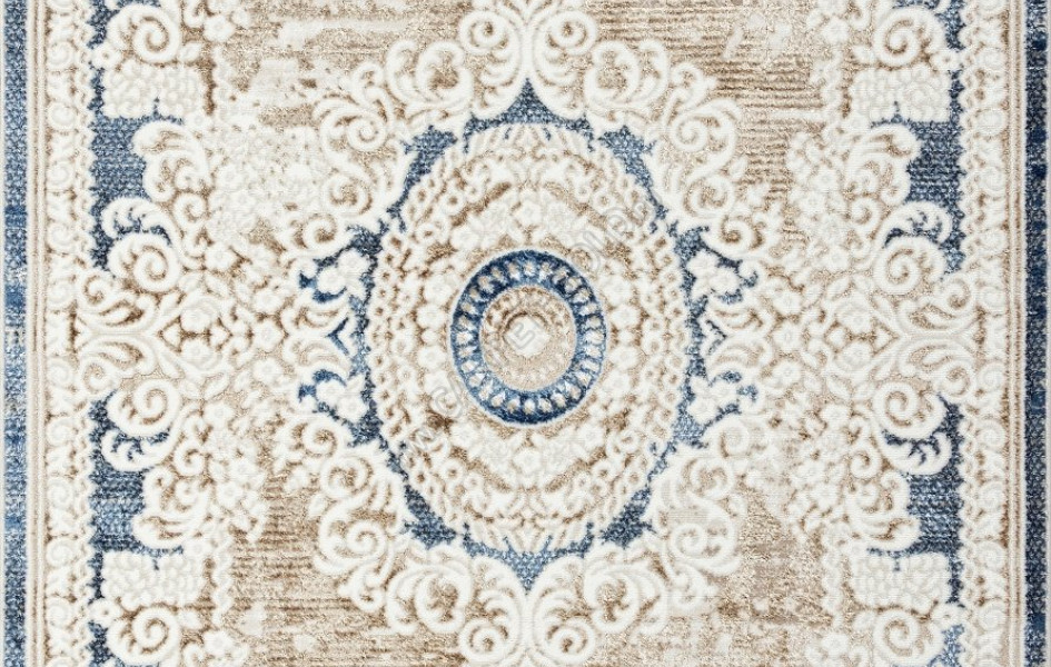 Ковер O1701 - 630 CREAM / BLUE - Прямоугольник - коллекция ANTEP